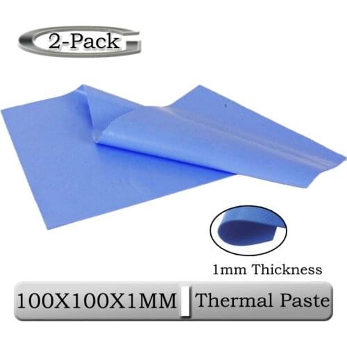 2pcs Gdstime 100mm x 100mm x 1mm 0.1cm Thickness Blue Thermal Conductive Silicone Pad