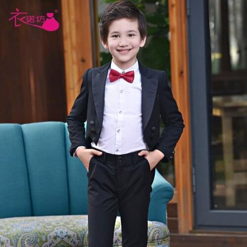 2017 Children Suit Baby Boys Suits Tuxedo Kids Blazer Boys Formal Suit For Weddings Boys Clothes Set Jackets+Shirt+Pants 4-14Y
