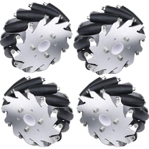 4pcs*127mm 5inch Metal Wheel With 10/12/14/16/6/8mm Coupling (2Left,2Right)/ Robot Car Caster