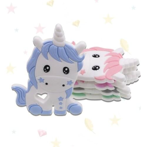 Kovict 5/10pcs Animal Baby Silicone Teether Necklace Food Grade Silicone DIY Pacifier Chain Accessories Baby Molar Toys