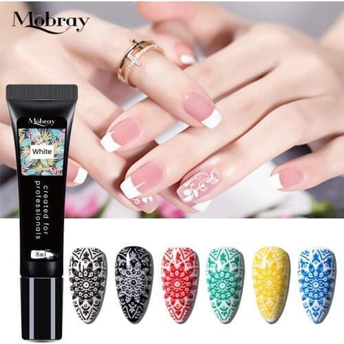 8ML Nail Art Painted Rubber Hose Printing Template Nail Shop Metal Printing Glue Manicure Portable 25 Colors Lasting TSLM2