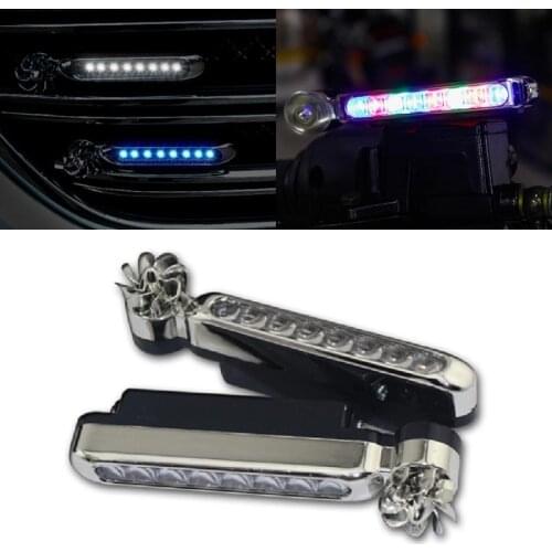 Wonderlife 2Pc Wind Energy Running Lights 8 LED Daylight Headlight Lamp Car Styling No Need External Power Supply Car Daytime
