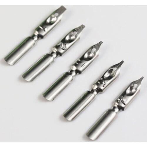 Luxury Vintage Feather Quill Dip Calligraphy Fountain Pen Writing Ink 5 Nibs Set C90C