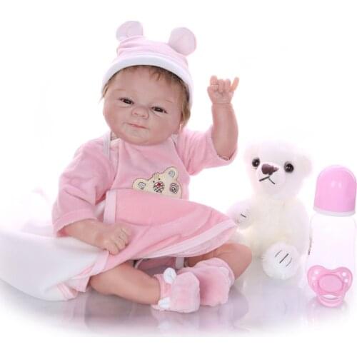 Lifelike 17 Inch Baby Doll Toy 42cm Silicone Reborn baby Doll Girl Boy Open Eye Twin Toddler bebe reborn Birthday Gift