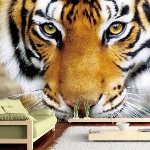 Dropship Custom 3D Photo Wallpaper Custom Wallpaper Tiger Animals Restaurant Cafe Wall Decorations Living Room Bedroom Sofa