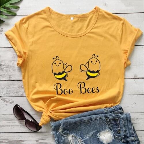 Harajuku kawaii style T-shirt cute Boo Bees Shirt halloween shirts young hipster tees women summer casual aesthetic art top