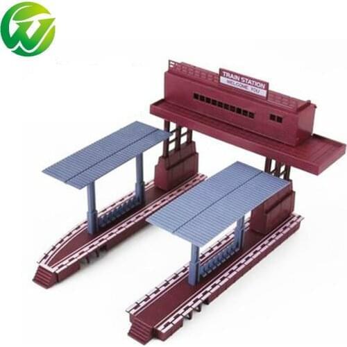 HO scale plastic model train station Railroad Layout General train accessories scene game model essential materials