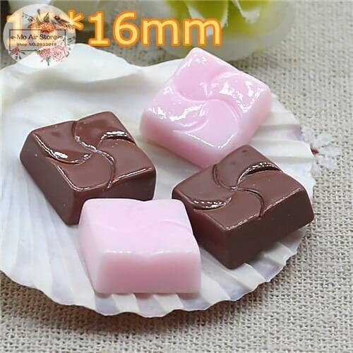 Imitation Chocolate sugar 10PCS Resin Flatback Cabochon Miniature food Art Supply Decoration Charm Craft