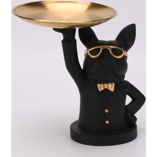 Personality Resin Cool Bulldog Statue For Home Decoration Multifunctional Desk Modern Art Storage Figurine Miniature Coin Bank