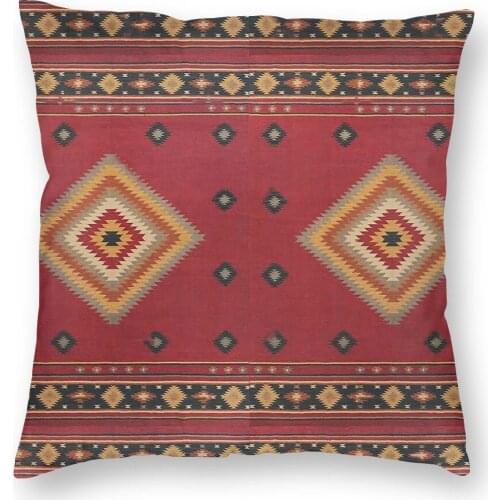 Red Epic Antique Traditional Moroccan Pillowcover Decoration Boho Cushion Cover Throw Pillow for Car Double-sided Printing