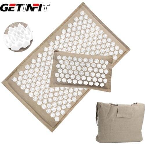 Getinfit Massage Yoga Mat Acupressure Mat Massage Pad Pillow Cusion Acupuncture Mats Carpet Back Relieve Stress