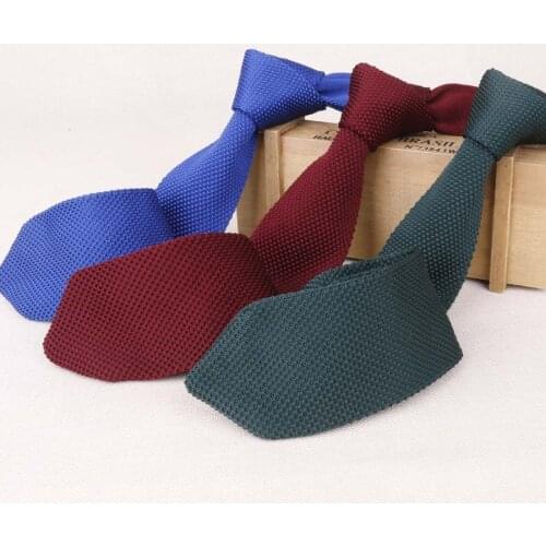 Brand New Men Microfiber Designer Knitted Slim Tie Fashion Solid Stripe Skinny Knit Necktie Mens Fashion Party Cravate Ties