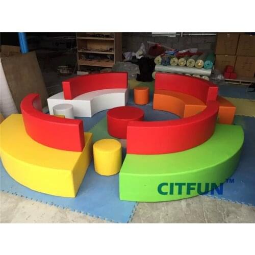 High quality Children soft round combination sofa furniture for kindergarten ,Indoor Eco-friendly toddler Sponge toyCIT-RT023F
