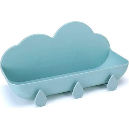 Soap Box Dish Storage Cloud-shaped Rack Shelf Plastic Hanger Hook Punch Household Wall Supplies Free Organization J8Q7