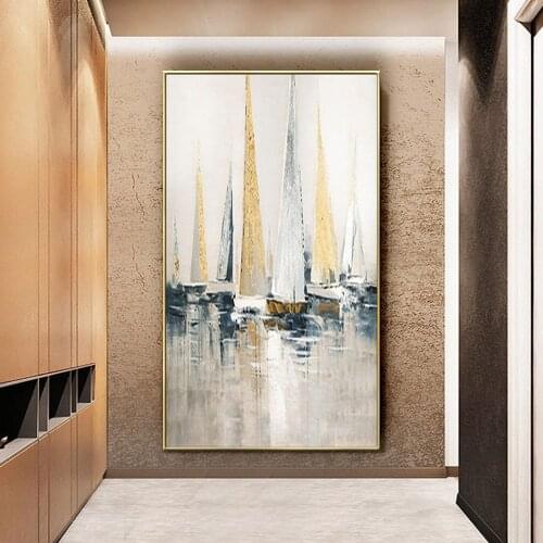 Unframe Seaside garden scenery Modern Handmade Oil Painting On Canvas beautiful wall art picture for Living Room home decoration