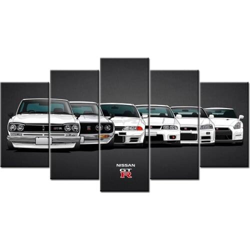 Nissan Skyline GT R Evolution Wallpaper Posters and Prints Wall Art 5 piece Canvas Painting For Living Room Decor