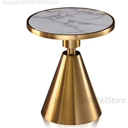 Nordic Light Luxury Marble Sofa Side Table Round Bedroom Side Table Creative Modern Minimalist Corner Table Small Coffee Table S