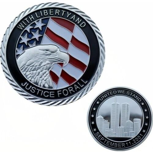 Justice Forall Silver Plated Tribute Coin 2001.9.11 United We Stand Commemorative Coin Collection Holiday gift