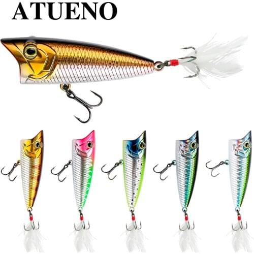 ATUENO Fishing Lures 60mm/7.8g Popper Lure High Quality Hard Baits Good Action Wobblers Topwater Winner