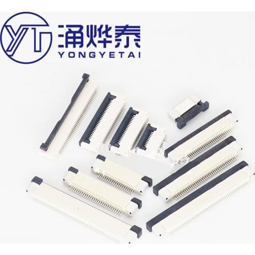 YYT 10PCS FPC Connector FFC 0.5MM Clamshell Bottom Contact Type Pull-out type 4P 6P 8P10P12P14P18P20P22P24P30P32P36P40P50P60P
