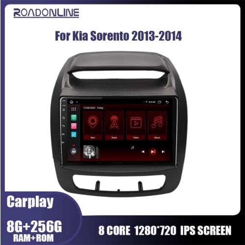 Roadonline Tesla Style Android 10 Radio For Kia Sorento Car DVD Multimedia Player Auto GPS Navigation 4G DSP Stereo BT WIFI