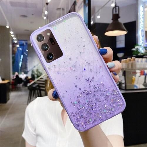 Luxury Bling Gradient Star Glitter Case for OPPO A31 2020 Realme 5 C11 C15 Camera Protection Cover