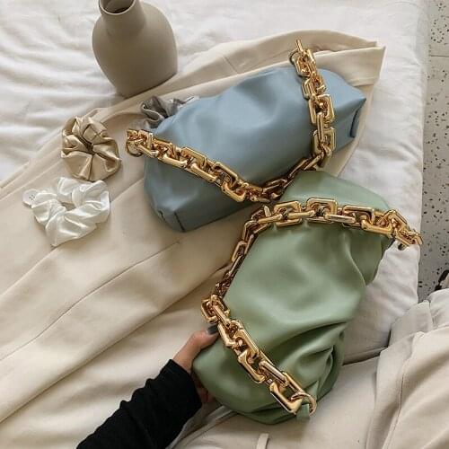 Gold Chain Bags For Women 2020 Summer PU Leather Crossbody Bags For Women Luxuury Elegant Shoulder Handbags