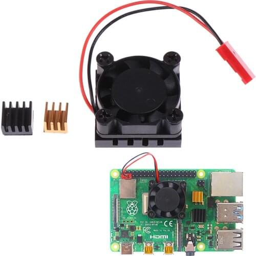 2021 Universal Fan Cooler Module Square Cooling Fan with Heatsink Cooler Kit Copper Aluminum Cooling Pad For Raspberry Pi 4 /3/2