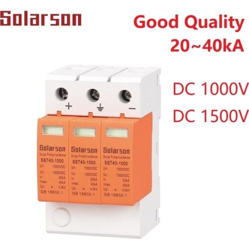 Surge Protective Device SPD DC 1000V 1500V DC 20KA~40KA Low-voltage Arrester House din rail 3 Poles Protector