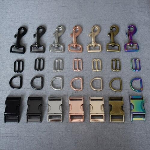 20 Set 15mm 20mm 25mm 32mm Metal Accessories D Ring Use for Handbag Bag Purse Strap Belt DIY Buckle Lobster Clasp 4S-BXK