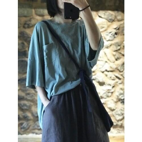 Women Loose Summer Plus Size Tees Tops T-shirt Female Vintage Cotton Tee Shirt Ladies Oversize Tees Shirt 2021