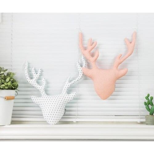 1PC Nursery Room Decoration Deer Elk Wall Hanging Kids Room Boy Girl Bedroom Decor Soft Cotton Handmade Moose Heads Wall Decor