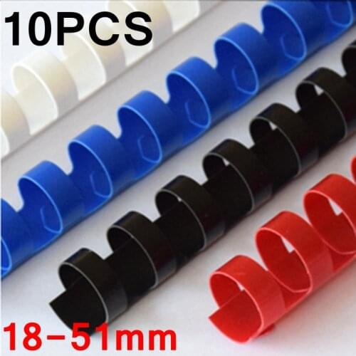 10PCS/LOT PVC binding aprons 21 rings 18-51mm binding 140-450 sheets A4 files comb binding machine plastic rings 4 colors