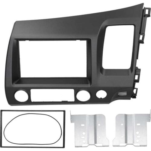 2Din Stereo Radio Fascia DVD Audio Navigation Panel Frame Gray for Honda Civic 2006-2011 RHD Stereo Fascia Trim