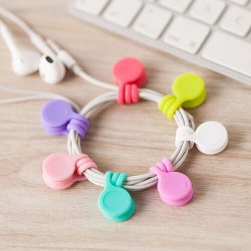3pcs/pack Silicone Magnetic Earphone Cord Winder Cable Holder Bookmark Key Chain Multifunction Office Organizer Desk Accessories