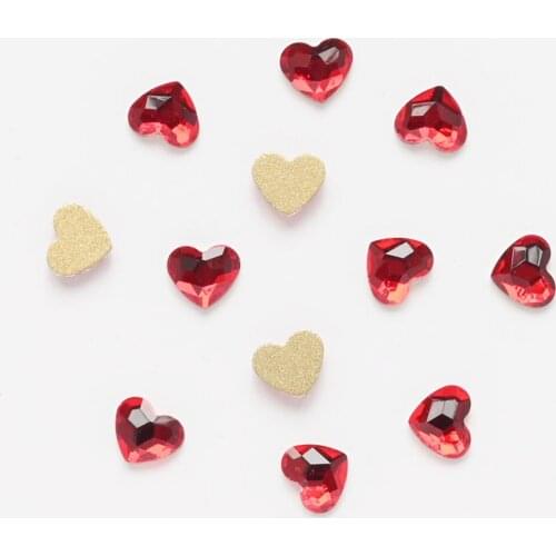 50pcs/Lot Heart-shaped Nail Art Rhinestones AB Color Exquisite Flat Back Gule on Crystal Stone for 3D Nail Decorations Tr#55