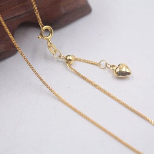 Pure 18k Yellow Gold Chain Women Men Luck Wheat Foxtail Link Necklace 20inches 1mmW 2.55g