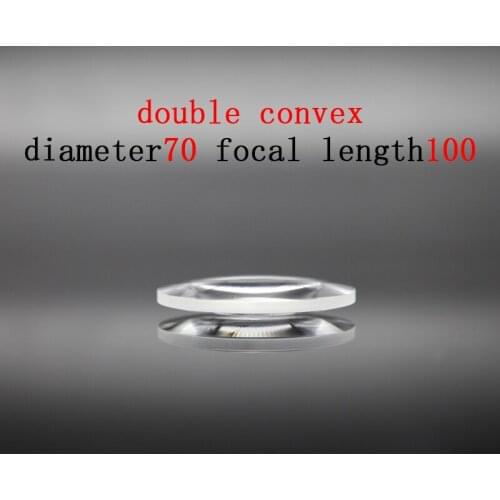 Diameter 70mm Focal Length 100mm Optical Double Convex Lens Factory Custom Optical Glass Prism and Lens