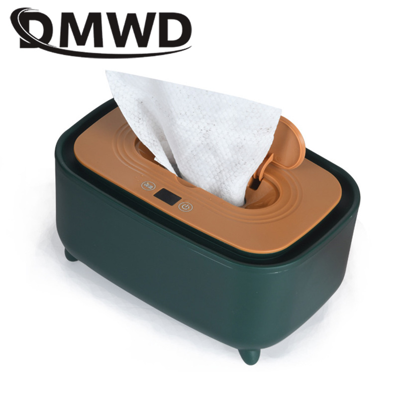 DMWD Electric Baby Wet Tissue Dispenser Paper Case Napkin Heating Storage Box Warmer Temperature Control Thermostat Wipes Heater