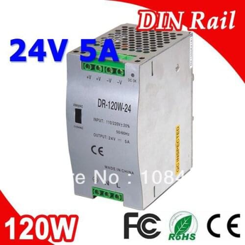 DR-120-24 Single Output Din Rail LED Power Supply Transformer DC 24V 5A Output SMPS