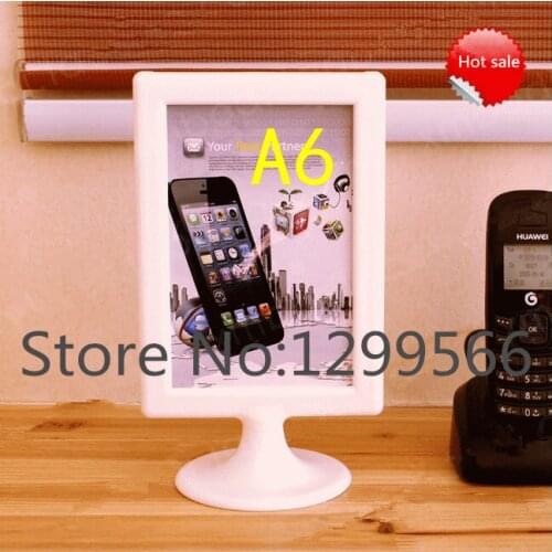 Hot sale A6 Advertisement Poster menu label holder photo frame POP price holder desk tabel card Art cards display stand rack