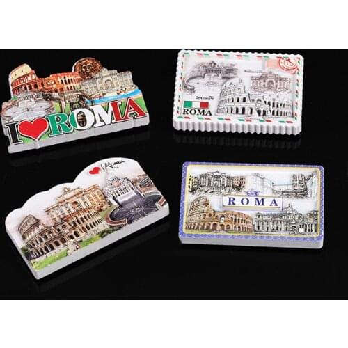 Italy Travel Souvenir Magnets Refrigerator Decor Exquisite Roma Sicily Scenery Resin Colorful Fridge Magnet Decoration for Craft