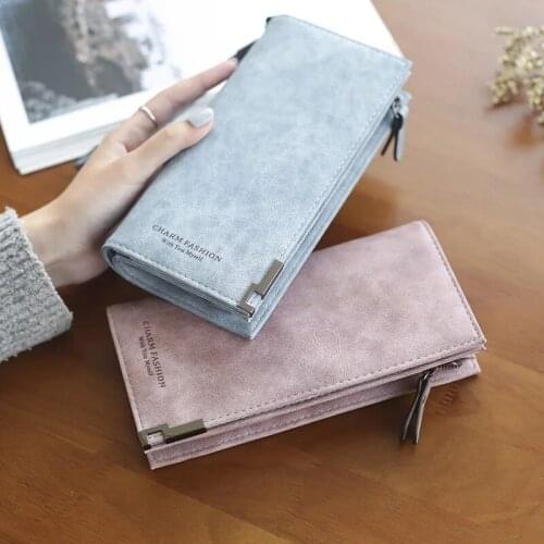 Vintage Money Bag Big Wallet Women Leather Purse Women Zipper Phone Wallet Ladies Long Clutch Bag Card Holder Wristlet Bag CY-44