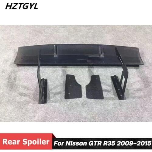 L Style Carbon Fiber Material Rear Wing Trunk Spoiler For Nissan GTR R35 Car Tuning 2009-2015