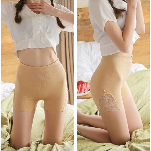 Summer Seamless Safety Short Pants Women Side Lace Cotton Crotch Pants Breathable Black Women Underwear Boxer Femme Anti Chafing