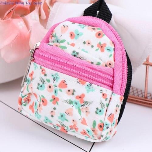 1:6 1:12 Dollhouse Miniature Flower Backpack Schoolbag Dolls Accessories