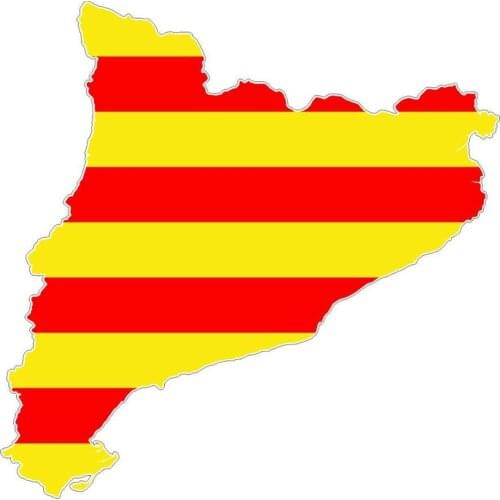 Fashion Vinyl Car Decal Catalan Spain Motorcycle Car Window Map Flag PVC Sticker