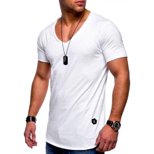 Men Summer Quality Streetwear Top Tees Men 100% Cotton Brand Mens T Shirt Casual Solid Color Long Style T Shirt