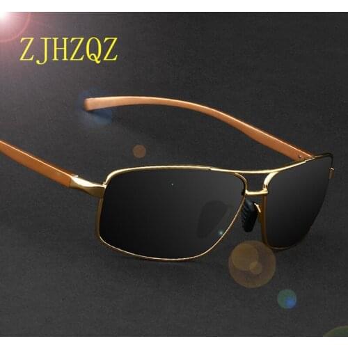 Mens Aluminum Magnesium Polarized Sunglasses Vintage Car Driving Rectangle Shades Fashion Eyewear Outdoor Sports Accessories New