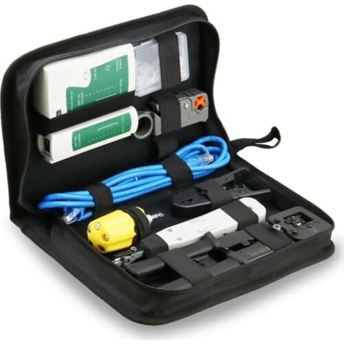 Rj45 Crimping Tool Kit For CAT5/CAT6, Professional Computer Maintenacnce Lan Cable Tester Network Repair Tool Set